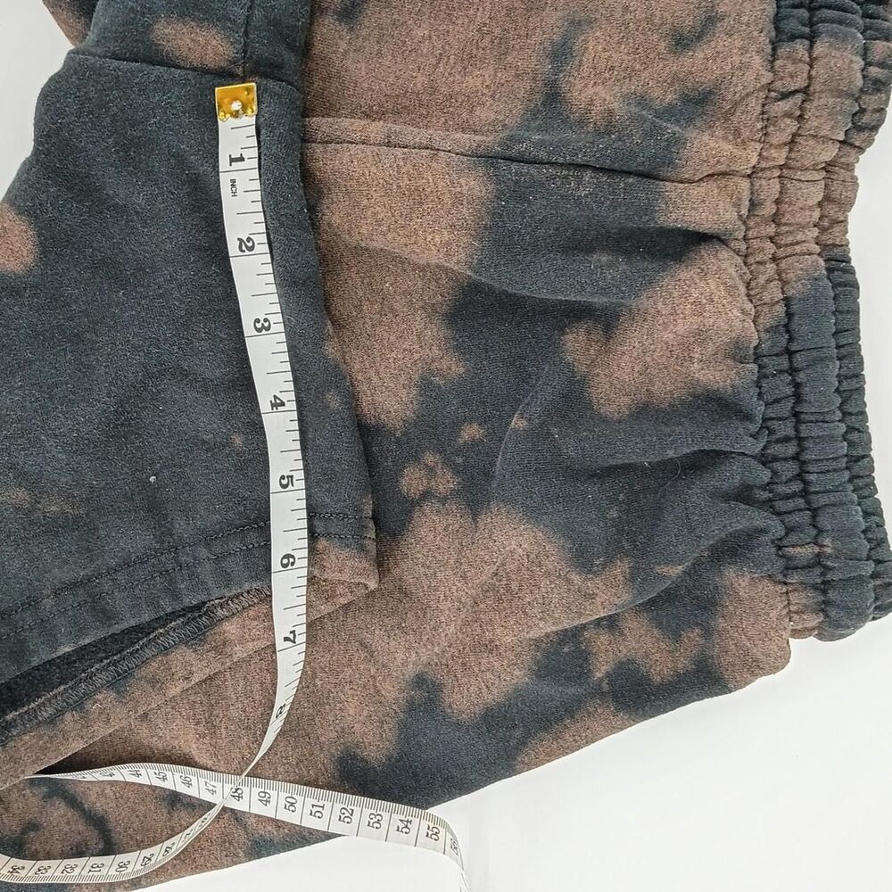 Artist Union Black & Brown Acid Wash Sweatshorts Skeleton Grunge Goth M - Picture 7 of 7